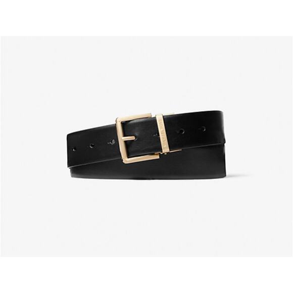 MICHAEL KORS 4-in-1 Reversible Belt. Black Solid Leather and Canvas Logo. NEW! - Picture 3 of 12